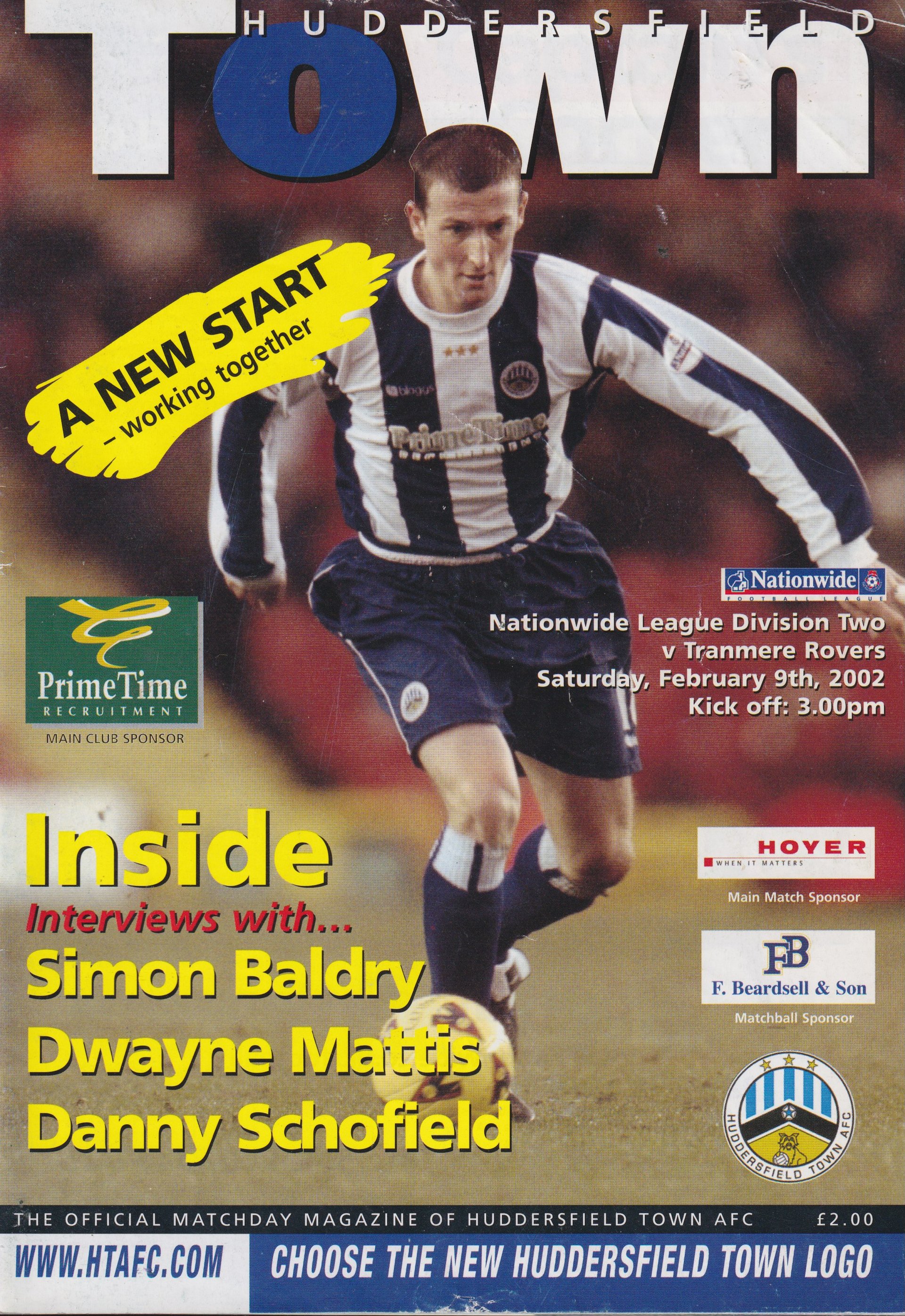Huddersfield Town v Tranmere Rovers match programme